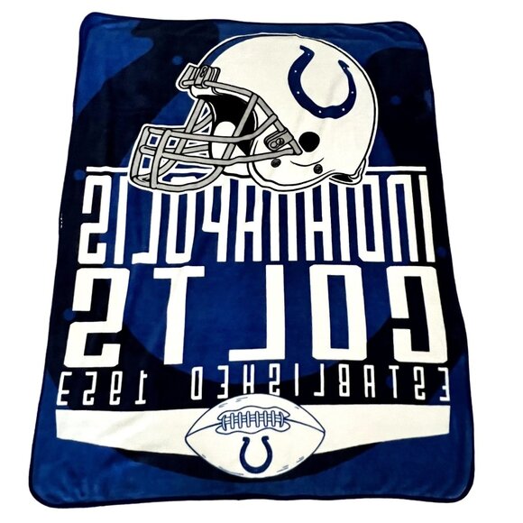 Indianapolis Colts Football Stadium Throw Blanket Plush 54" x 68" - Picture 7 of 8